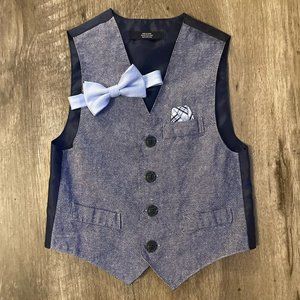 Boys vest with light blue bowtie